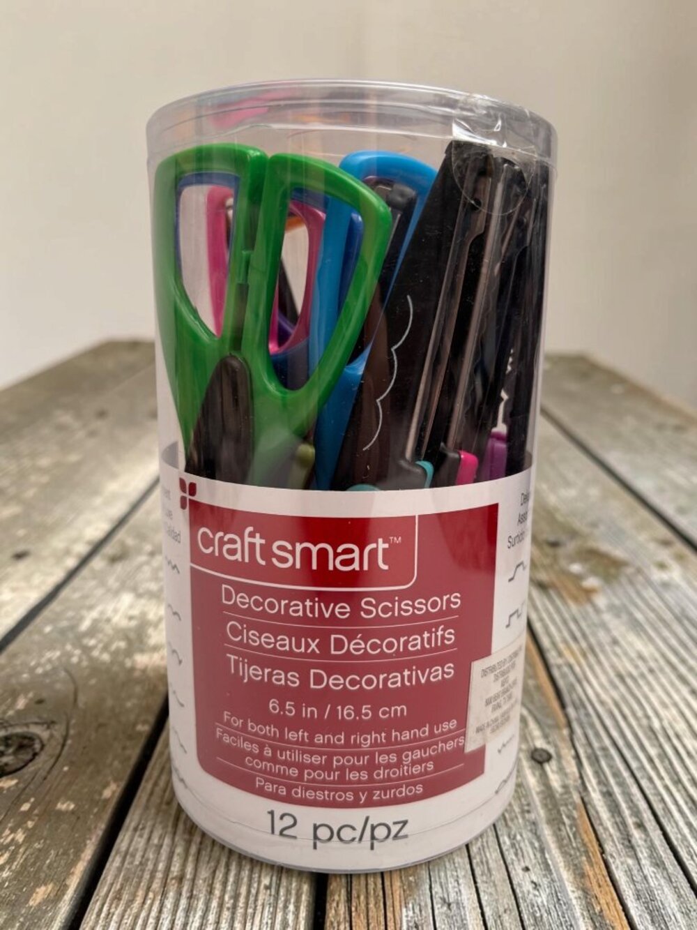 Craft Smart Decorative Scissors Assorted Colors 12-Piece Set 6.5 Inch For Left &